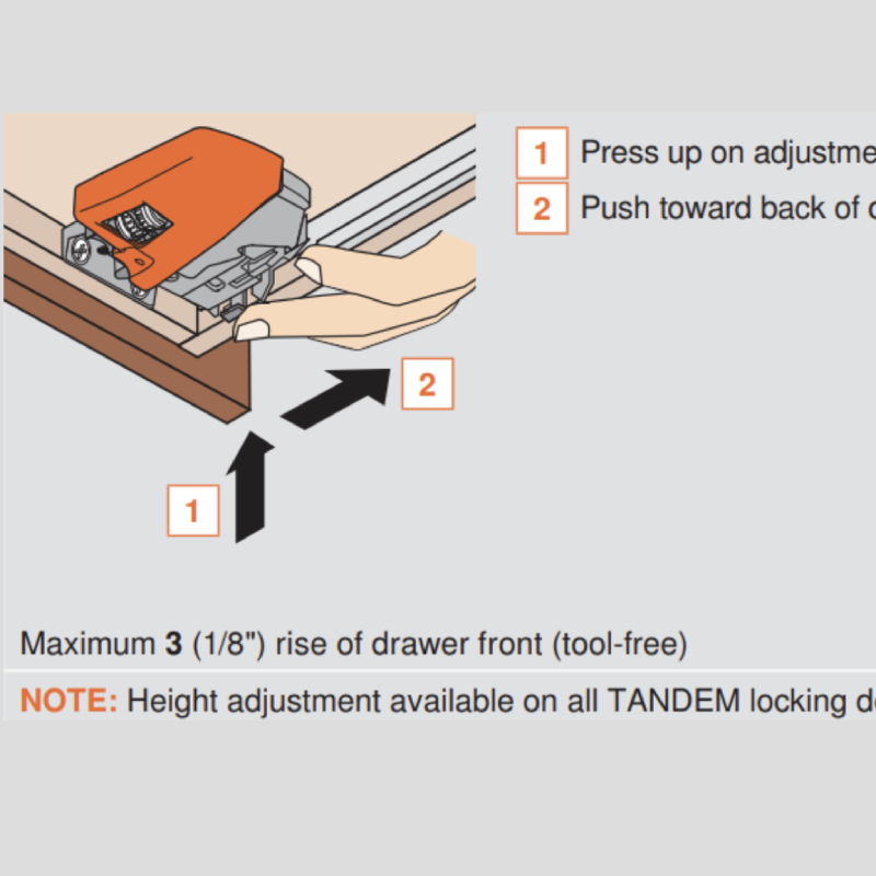 Blum Tandem adjustment steps